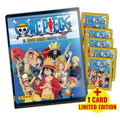Panini One Piece Sticker Starter Set Album + 5 Bustine + 2 Card Limited Edition