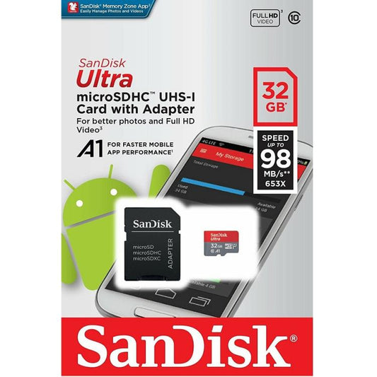 Sandisk Ultra Microsdxc 128Gb Uhs-I Classe 10 + Adattatore Micro Sd Smartphone