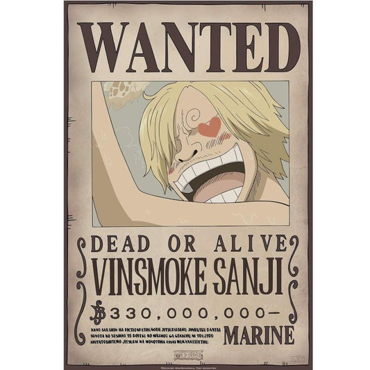 ABYSTYLE (ONE PIECE) POSTER: WANTED VINSMOKE SANJI (52X35) ANIME MANGA LIMITED