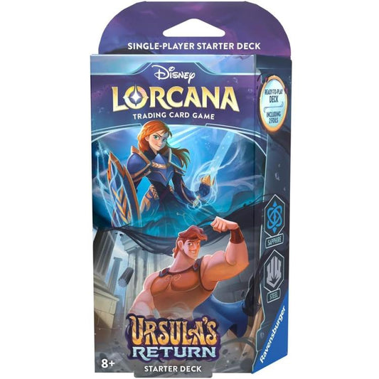 Disney Lorcana "Ursula'S Return" Starter Deck Sapphire/Steel Carte Card Tcg Eng