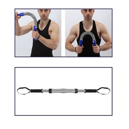Power-Twister Barra Di Potenza A Molla Attrezzi Da Palestra Fitness Cromata 30Kg