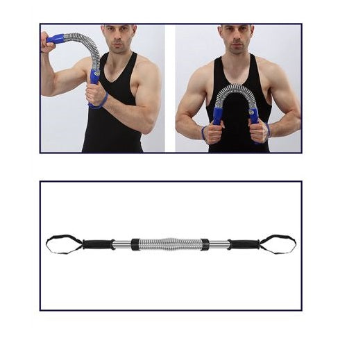 Power-Twister Barra Di Potenza A Molla Attrezzi Da Palestra Fitness Cromata 30Kg