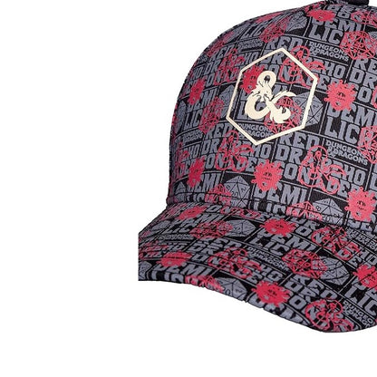 Difuzed - Dungeons & Dragons Logo Ufficiale D&D Strapback - Berretto Cappello con Visiera Curva Stile Baseball Cap Nero