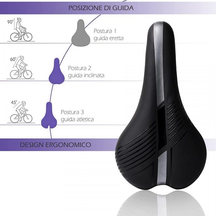 Sella Per Bici Ergonomica Impermeabile Sellino Universale Bicicletta Mtb Bike