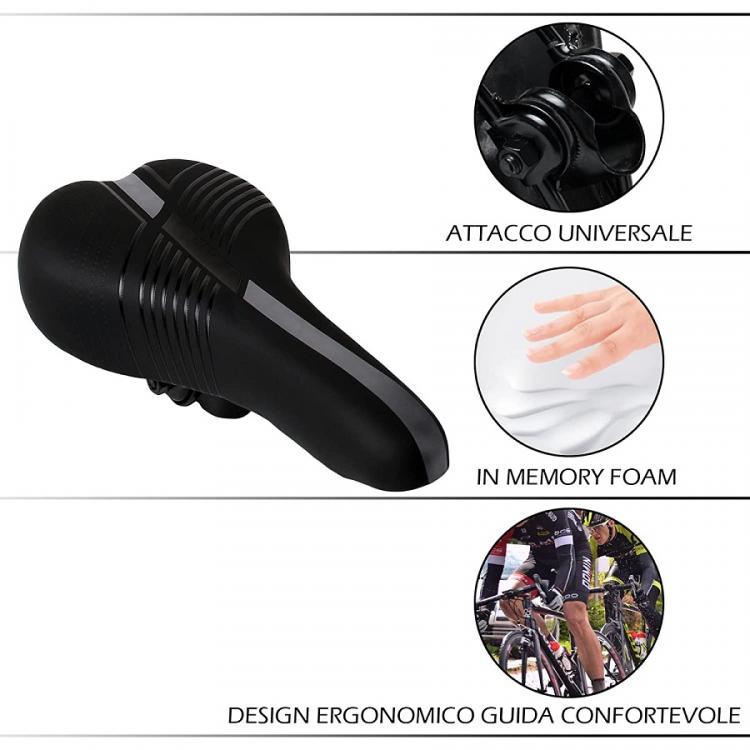 Sella Per Bici Ergonomica Impermeabile Sellino Universale Bicicletta Mtb Bike