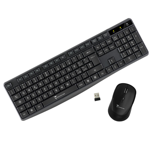 Techmade Combo Set Tastiera + Mouse Wireless Keyboard Layout Italia Pc/Portatile