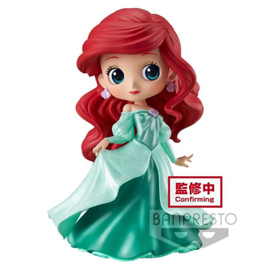 BANPRESTO Q POSKET DISNEY - ARIEL PRINCESS DRESS GLITTER STATUETTA BANDAI 14CM