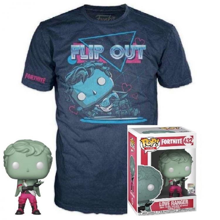 Funko Pop ! Games Fortnite Love Ranger (432) Flip Out T-Shirt Unisex L Size L