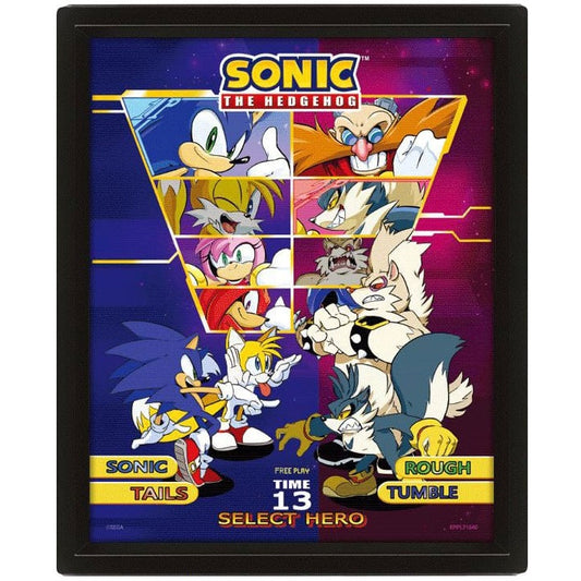 Pyramid - Sonic Hedgehog (Select Your Fighter) Poster 3D Lenticular Incorniciato
