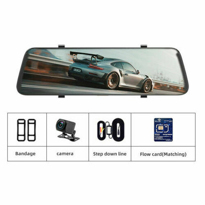 Specchietto Retrovisore Touch Dvr Monitor 9,66" 2 Telecamere Sensore Auto 1080P