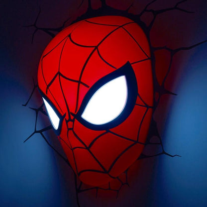 Marvel Lampada A Muro Decorazione Spiderman 3D Deco Light Applique Led + Sticker