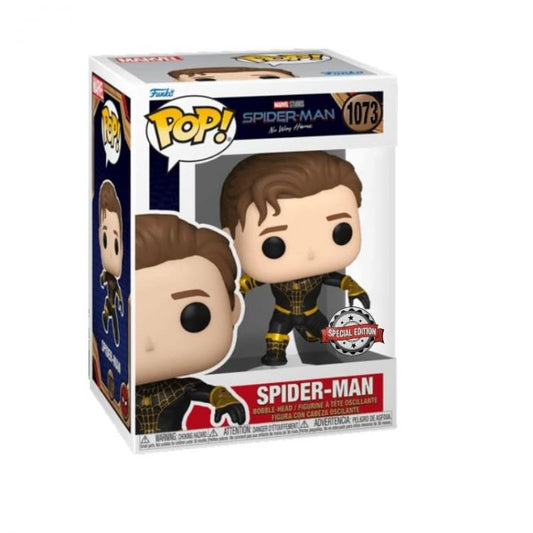 Funko Pop Spider Man No Way Home - Spider-Man 1073 Tuta Nera Oro Senza Maschera