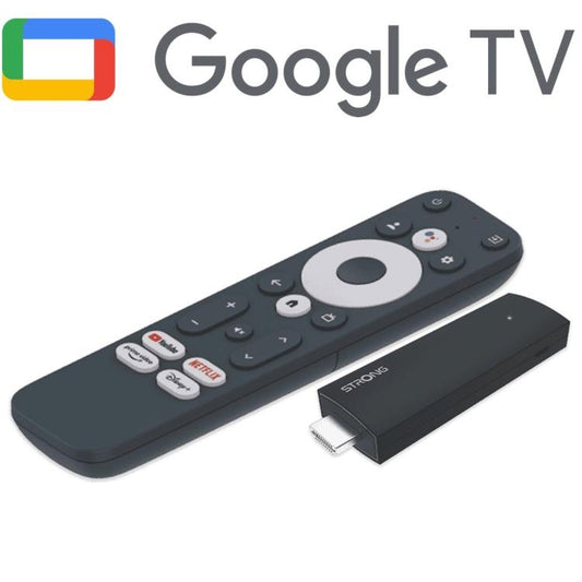 Strong Google Tv Andorid Stick Hdmi 4K Uhd Wifi Netflix Prime Telecomando 2In1