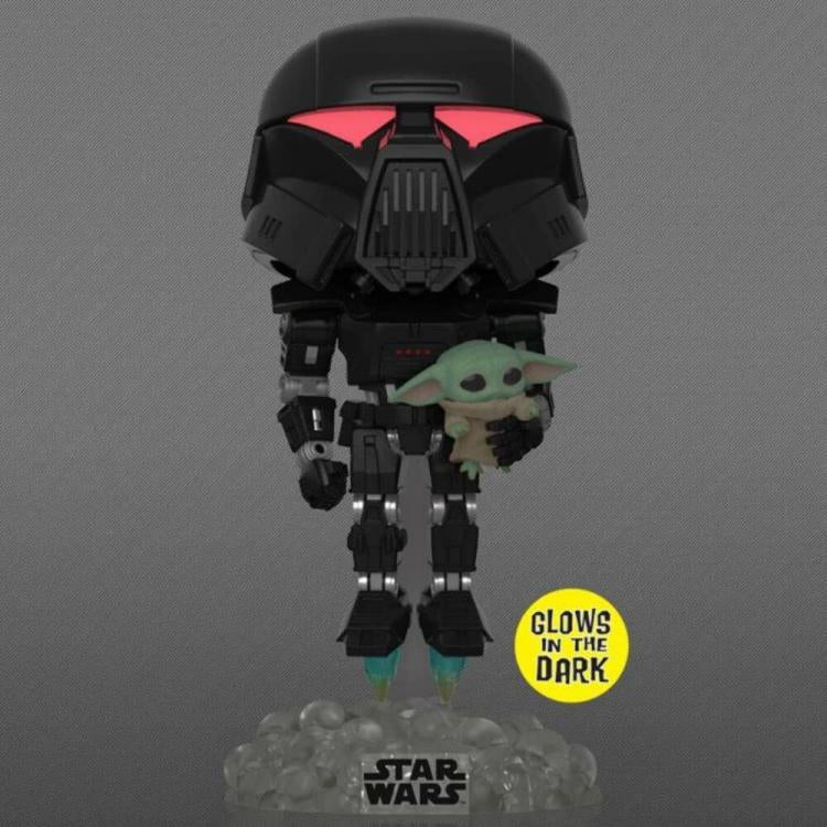 Funko Pop ! Star Wars - Dark Trooper With Grogu (488) Special Edition Glow Dark