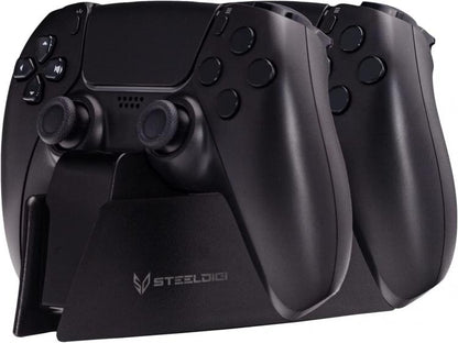 Steeldigi Base Ricarica Dualsense Doppio Stand Charge Black Controller Nero Ps5