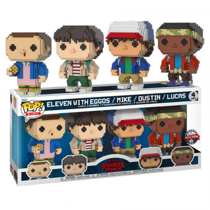 Funko Pop 8 - Bits Stranger Things Eleven With Eggos Lucas Dustin Mike 4 Pack Se