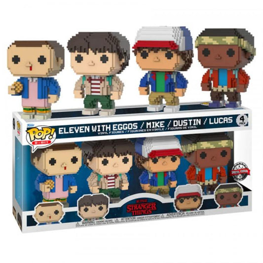 Funko Pop 8 - Bits Stranger Things Eleven With Eggos Lucas Dustin Mike 4 Pack Se