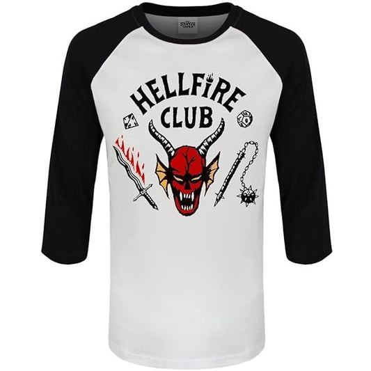 Heroes Inc Stranger Things T-Shirt L Uomo Maglia Maniche 3/4 Logo Baseball Nerd