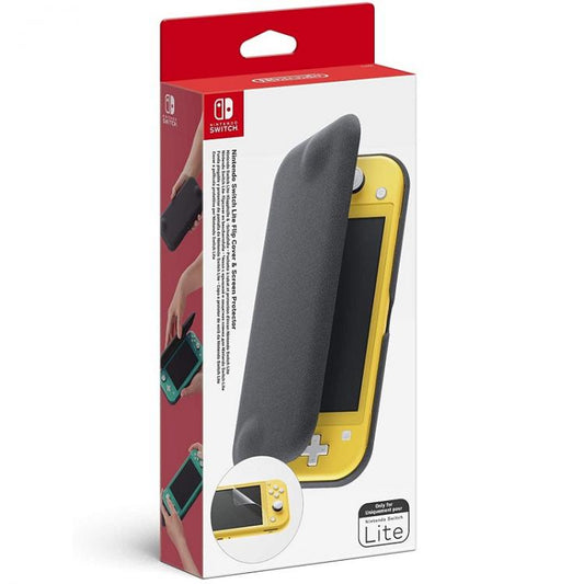 Nintendo Switch Lite Kit Custodia Flip Grigio + Pellicola Protettiva Schermo Led
