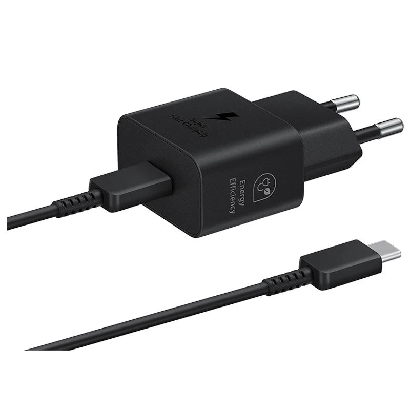 Samsung EP-T2510X Caricatore Originale da 25W, Porta USB-C - Caricabatterie (con Cavo), Nero