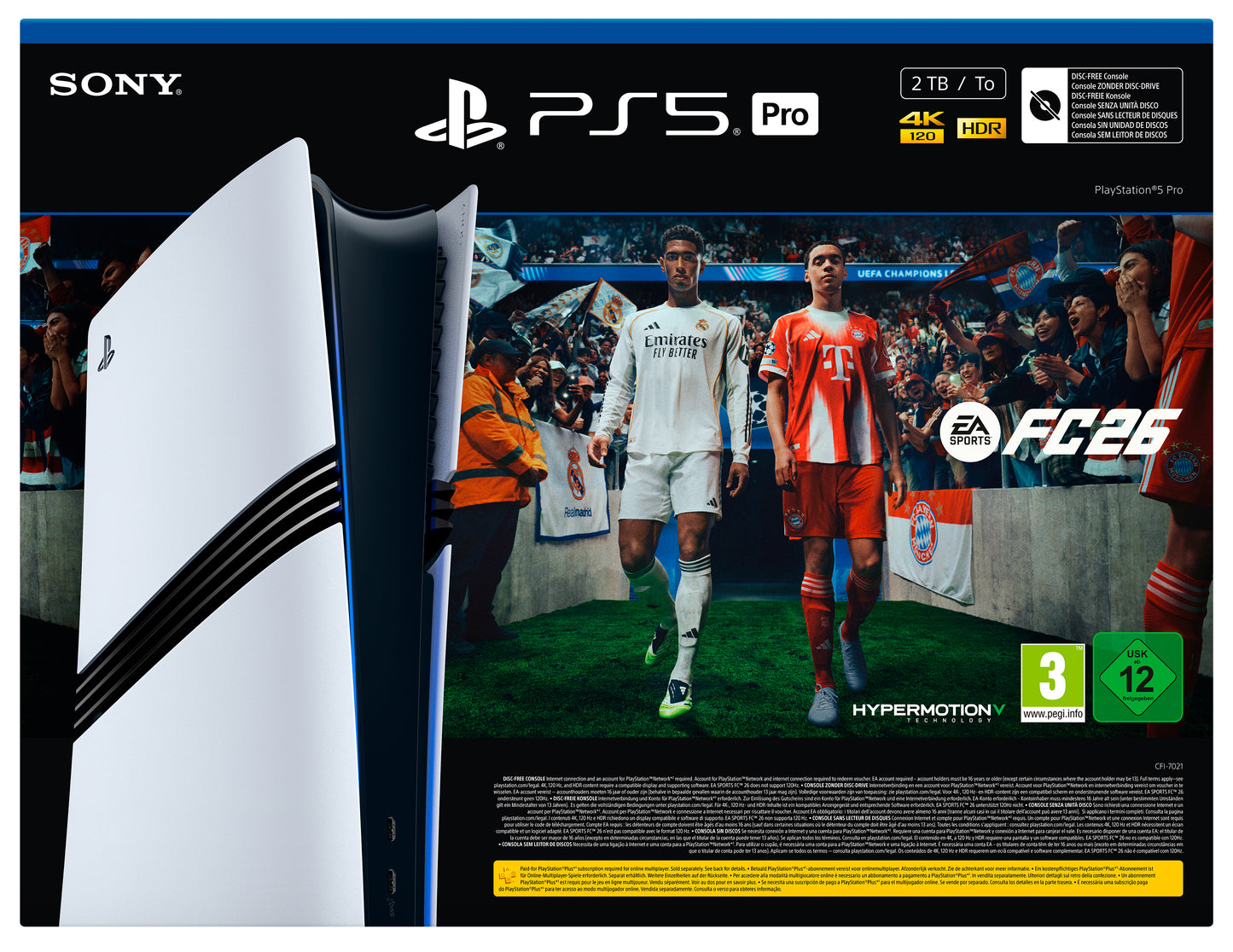 Sony Playstation 5 Pro + FC 26 2Tb White Console Ps5 Pro Nuova Bundle Italia