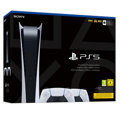 Sony Console Playstation 5 Digital Slim White 1Tb Digitale Ps5 + 2 Dualsense