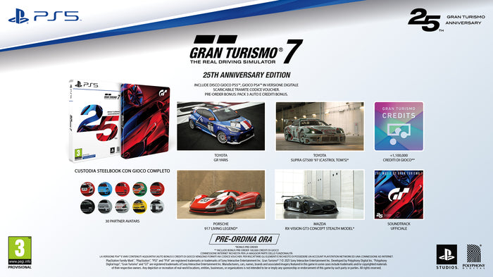 Gran Turismo 7 25Th Anniversary Edition Italiano Ps5 Limited Steelbook Playstation 5