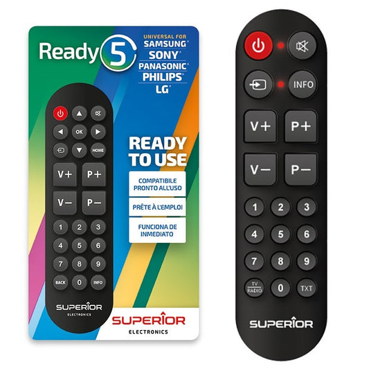 Superior Telecomando Ready 5 Universale Tv (Samsung Lg Panasonic Sony Philips)