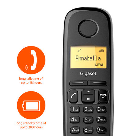 Telefono Cordless Gigaset A170 Red Senza Filo Telefono Casa Vivavoce Led Rosso