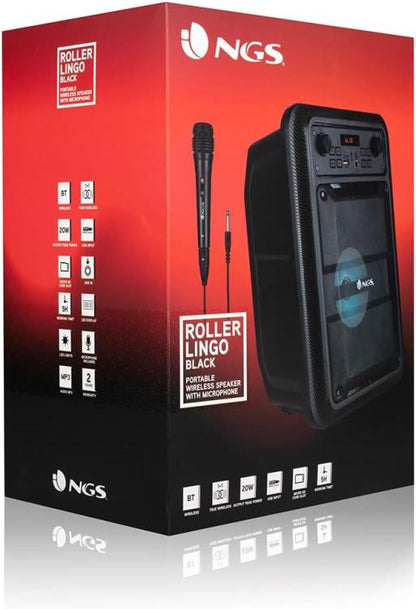 Ngs Speaker Rollerlingo Portatile Bluetooth Tws + Microfono 20W Nero
