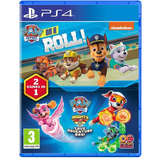 Paw Patrol: On A Roll! + Mighty Pups Save Adventure Bay! Ps4 2 Giochi Italiano
