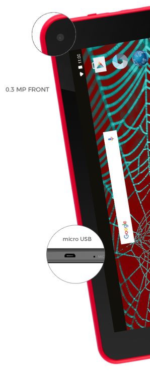 Tablet Per Bambini 7" Pollici Con Custodia Marvel Spiderman Android 7.1 Quadcore