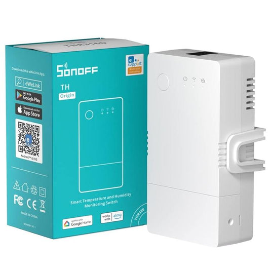 Sonoff Thr316 Th Origin Smart Wifi Interruttore Temperatura Umidità Alexa Google