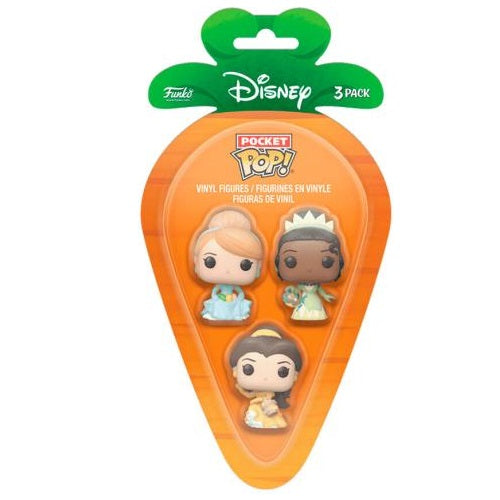 Funko Carrot Pocket Pop ! Disney Princess (Cindarella-Tiana-Bella) Figure 4Cm