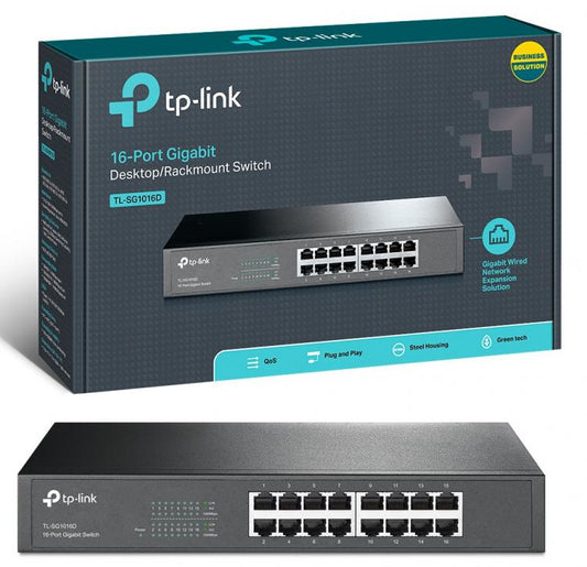 Tp-Link Tl-Sg1016D Switch Desktop Gigabit 16 Porte Rackmount 10/100/1000 Offerta