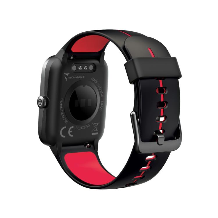 Techmade Smartwatch Move Bluetooth E Gps Integrato Sport Impermeabile Black/Red