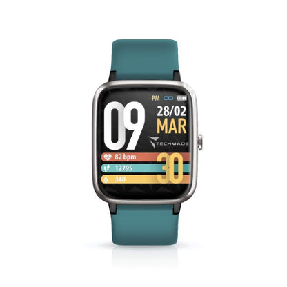 Techmade Smartwatch Move Bluetooth Gps Integrato Sport Impermeabile Silver/Green