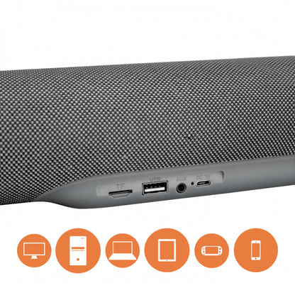 Techmade Soundbar Black 2.1 Tv Pc Notebook Grigio Casse Speaker Altoparlanti