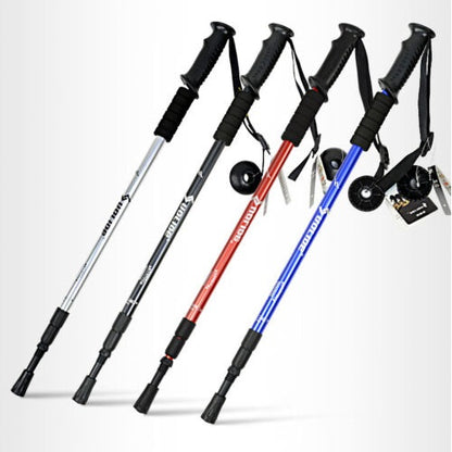 BASTONE DA TREKKING METALLO TELESCOPICO 63-135CM REGOLABILE ESCURSIONI PASSEGGIO