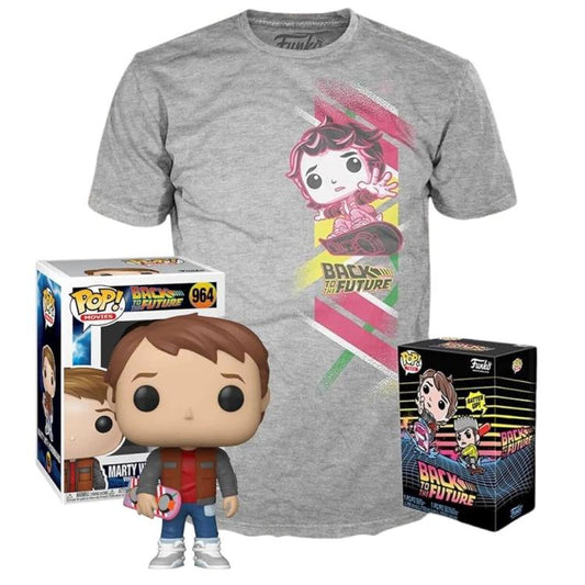 Funko Pop ! Tees Back To The Future Marty Mcfly W/ Hoverboard 964 Special Tg. M