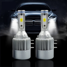 COPPIA LAMPADE AUTO MOTO C6 H15 LED 7600L 72W 6000K BIANCO FREDDO FARI LAMPADINE