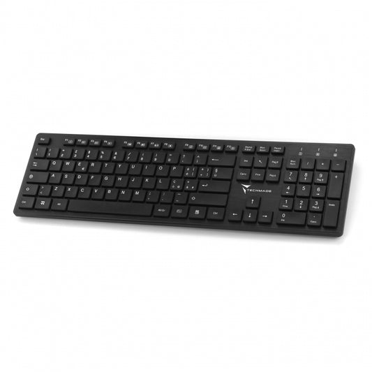 Techmade Kit Tastiera + Mouse Wireless Pkf-518+Pmf-446 Black Pc Computer Nero