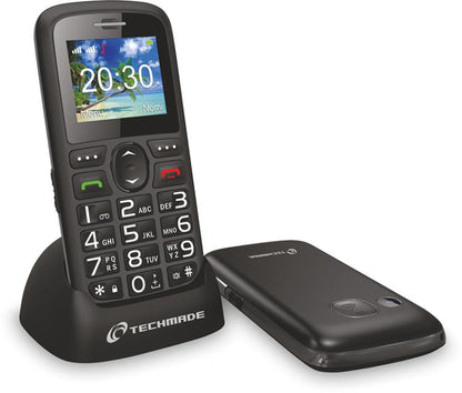 Techmade Big Button Senior Telefono Per Anziani Tasti Grandi Dualsim Colore Nero