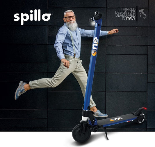 The One - Spillo Monopattino Scooter Elettrico 250W Pieghevole Bluetooth - Blu