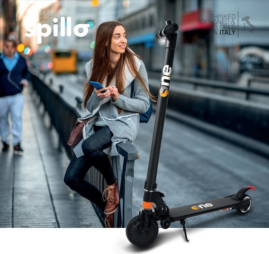 The One - Spillo Monopattino Scooter Elettrico 250W Pieghevole Bluetooth - Nero