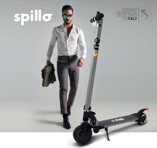 The One - Spillo Monopattino Scooter Elettrico 250W Pieghevole Bluetooth -Grigio