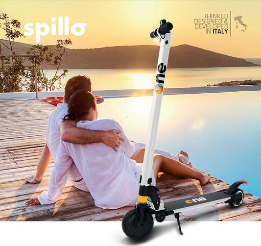 The One - Spillo Monopattino Scooter Elettrico 250W Pieghevole Bluetooth Bianco