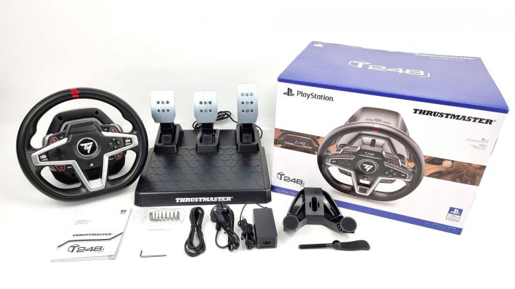 Thrustmaster Volante T248 + Pedaliera Hybrid Drive Pc /Ps4 / Ps5 Display Gara F1