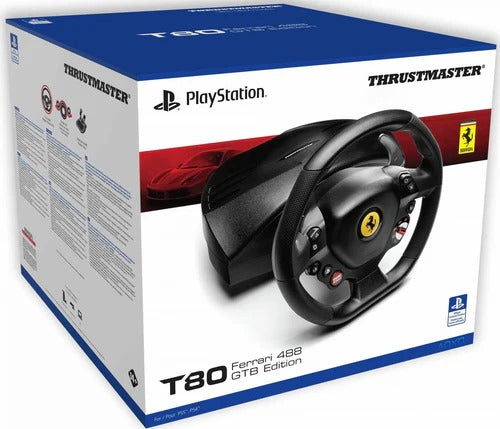 Thrustmaster Volante T80 Ferrari 488 Gtb Edition + Pedaliera Ps5/Ps4 Pc Nuovo