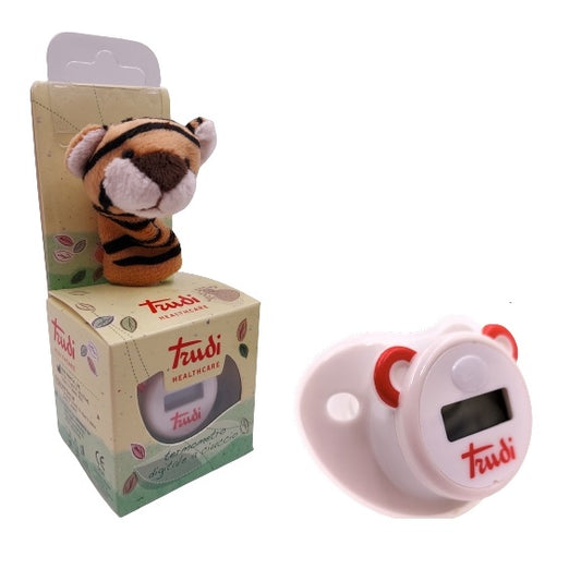 Trudi Termometro Digitale Neonato Ciuccio Con Peluche Tigre Animali Bambino Baby
